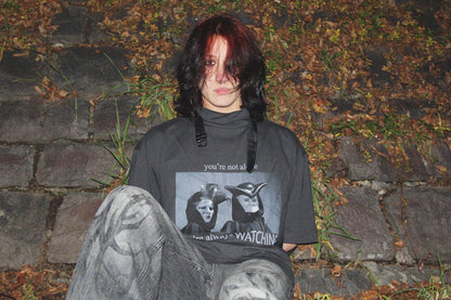 "Always Watching" Mock Neck Tee
