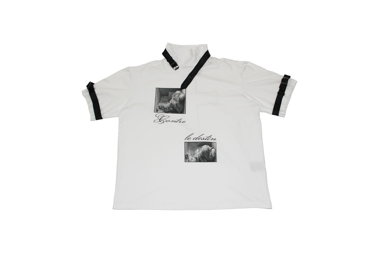 "contre le destin" Mock Neck Tee
